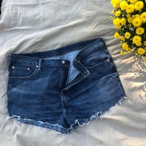 Levi's Medium Wash High WaistedDenim Cutoff Shorts